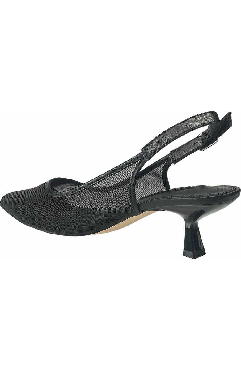 French Connection Elea Mesh And Stone Slingback, Alternate, color, Black