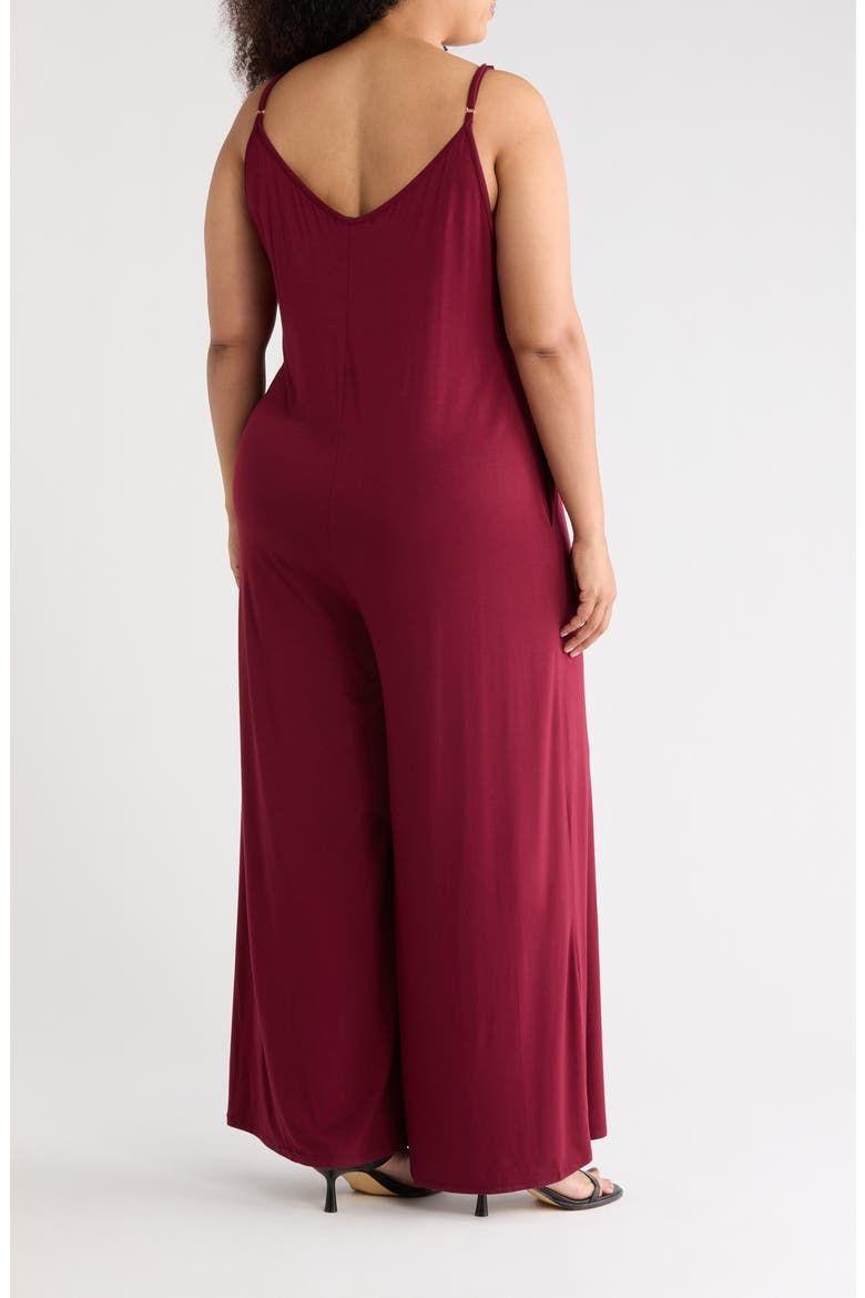 Strappy Wide Leg Jumpsuit, Alternate, color, WINE