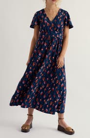 Seasalt Cornwall Chateaux Floral Organic Cotton Midi Dress