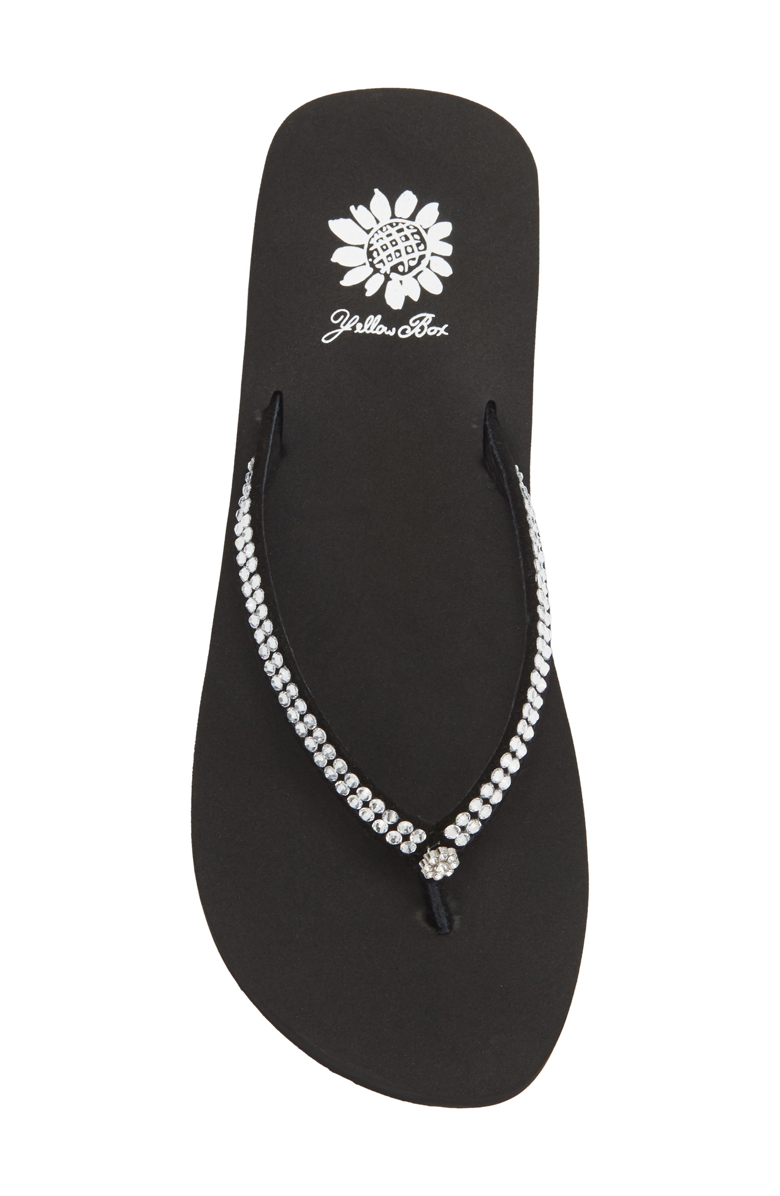 Yellow Box Premium Jello Flip Flop Jewelled Sandal, Alternate, color, Black
