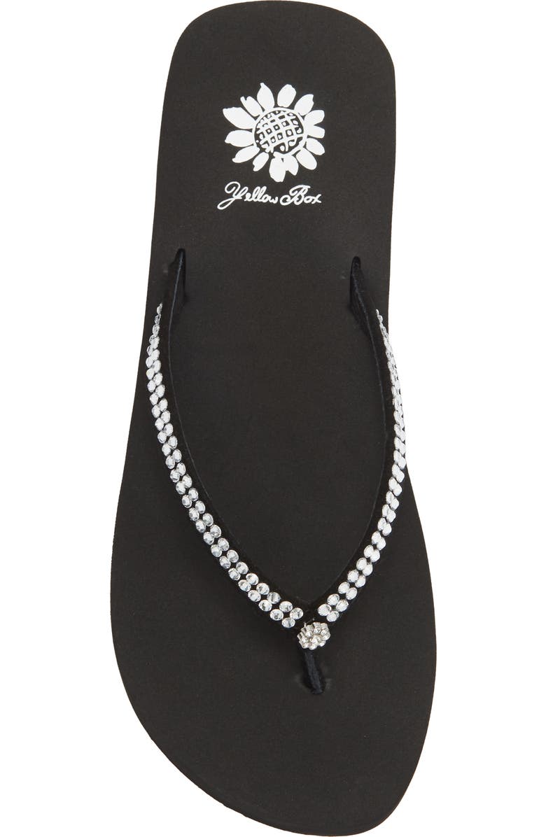Yellow Box Premium Jello Flip Flop Jewelled Sandal, Alternate, color, Black