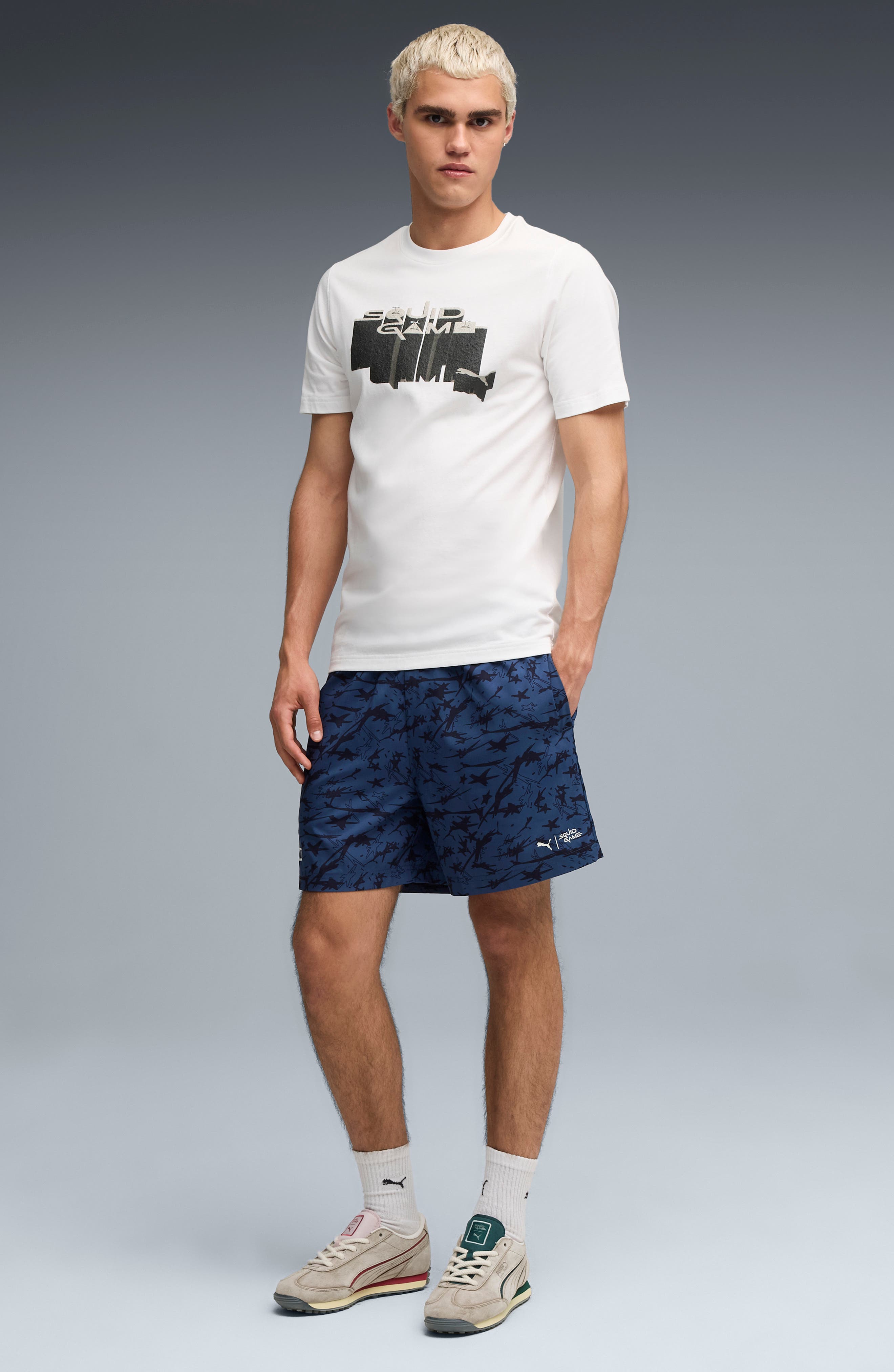 PUMA x 'Squid Game' Easy Rider Sneaker, Alternate, color, Alpine Snow/ Dark Myrtle/ Red