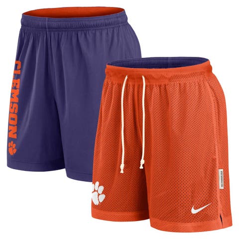 Men
s Nike Orange/Purple Clemson Tigers Courtside Standard Issue Dri-FIT Reversible Shorts