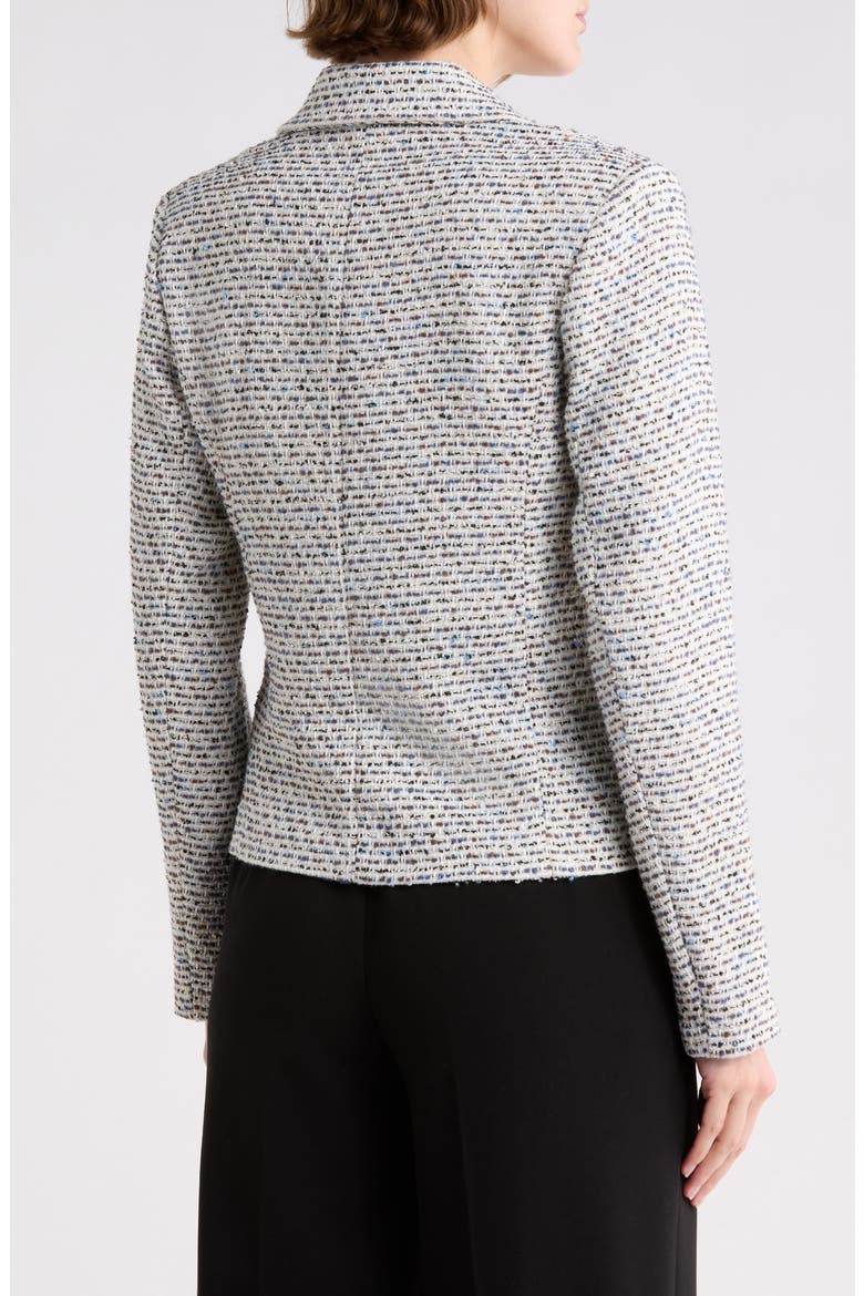 One Button Tweed Blazer, Alternate, color, BLUE MULTI