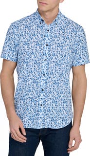 CONSTRUCT Slim Fit 4-Way Stretch Short Sleeve Button-Up Performance Shirt