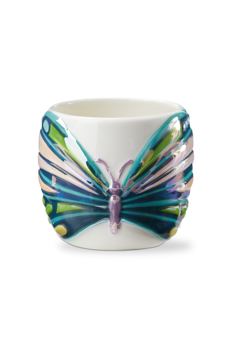 Everyday Butterfly Earthenware Mug Multi 17 oz 4.03x4.03x3.78 in, Alternate, color, Multicolored