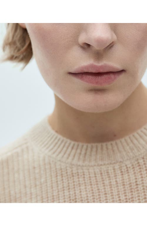 MANGO MANGO WOOL CREWNECK CROP SWEATER