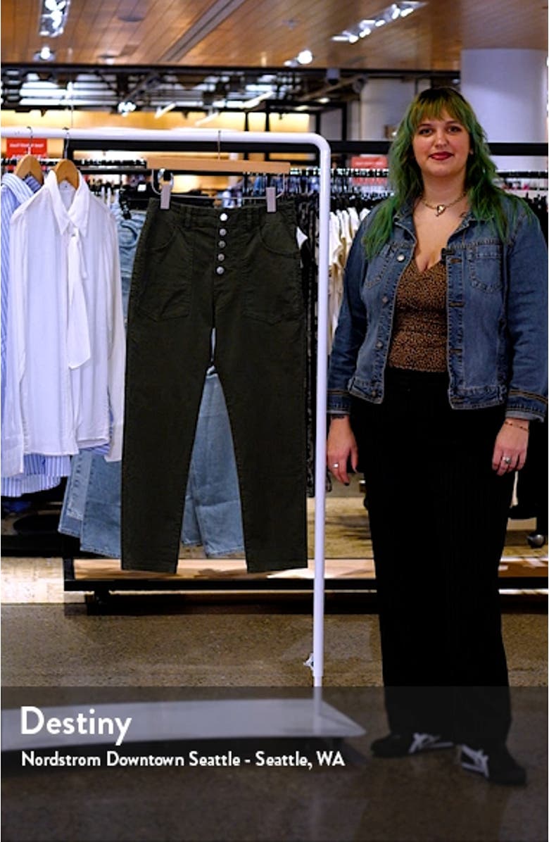 Arya Button Fly Stretch Cotton Pants, sales video thumbnail