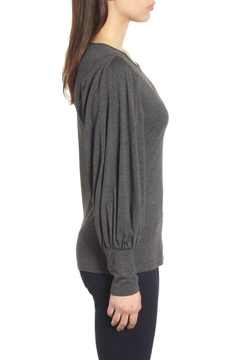 Bubble Drama Sleeve Tee, Alternate, color, MEDIUM HEATHER GREY