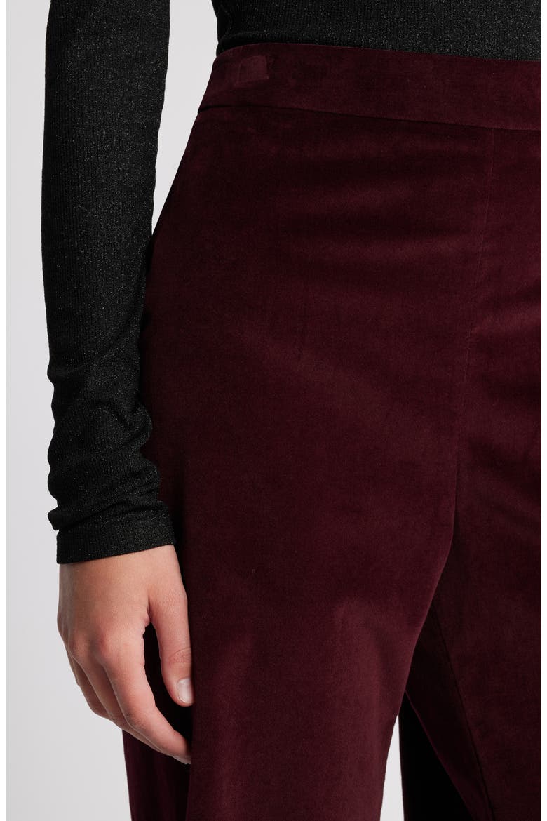 Velvet Crop Wide Leg Pants, Alternate, color, WINE