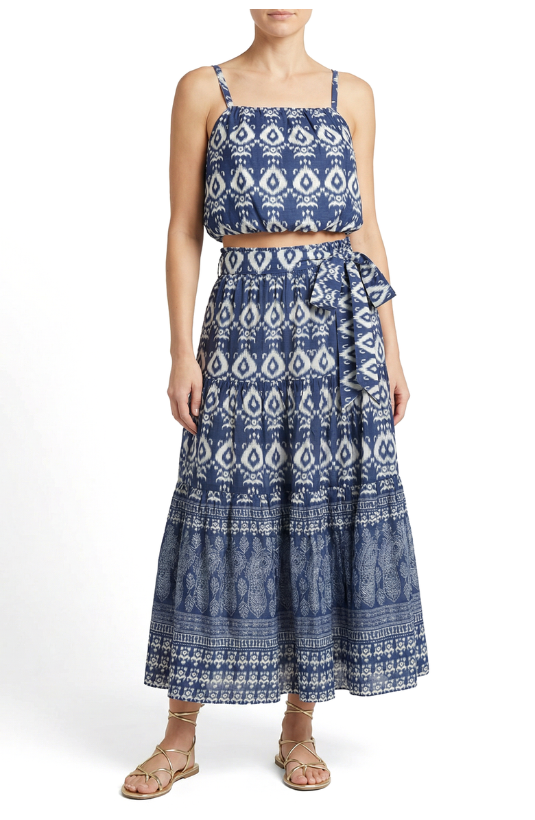 Change of Scenery Dani Bubble Crop Top, Alternate, color, Tivara Ikat