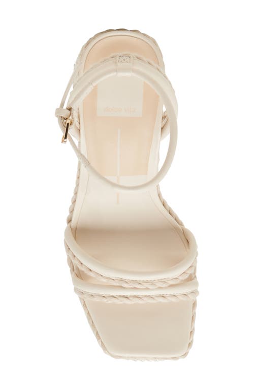 Dolce Vita Agnes Ankle Strap Platform Sandal In Bone Leather