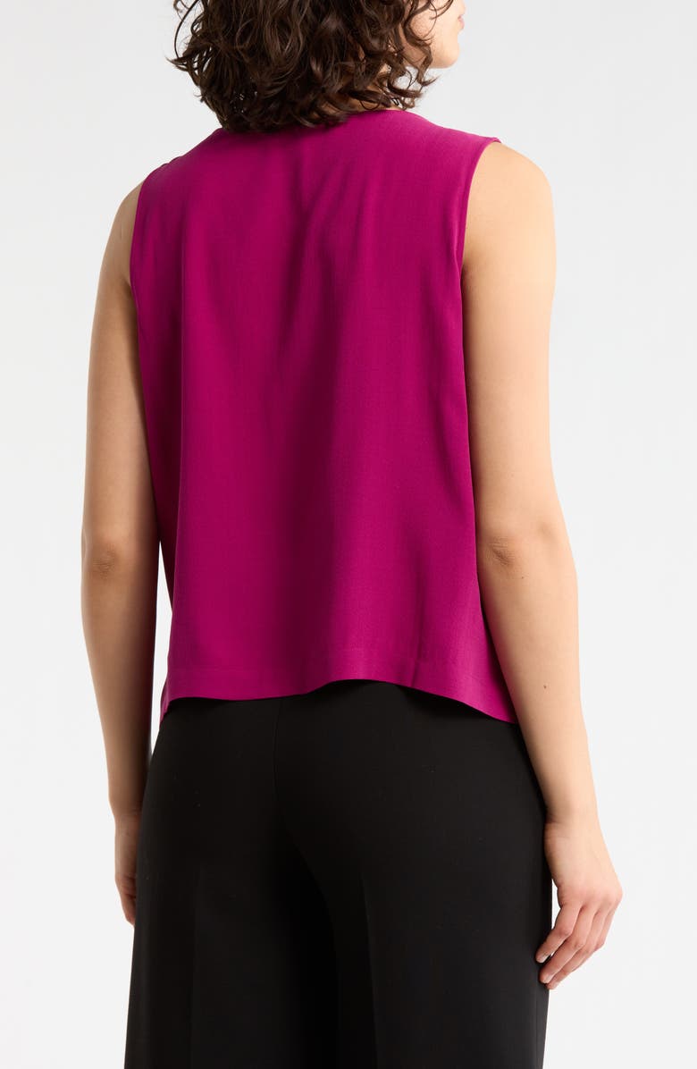 Eileen Fisher Button Front Silk Vest, Alternate, color, Sangria