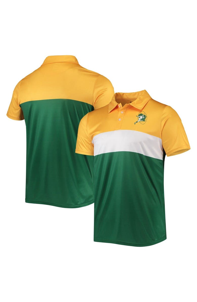 FOCO Men's FOCO Gold/Green Green Bay Packers Retro Colorblock Polo, Main, color, 