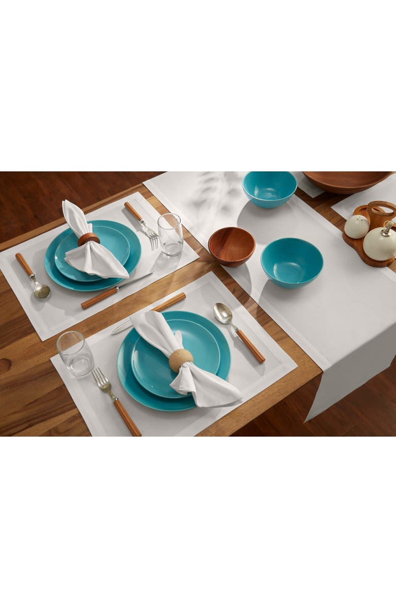 Solino Home Cotton Linen Plain Placemats Set of 6, 14 x 19 Inch for Dining Table, Holiday and Everyday Table Decor - Dru, Alternate, color, White