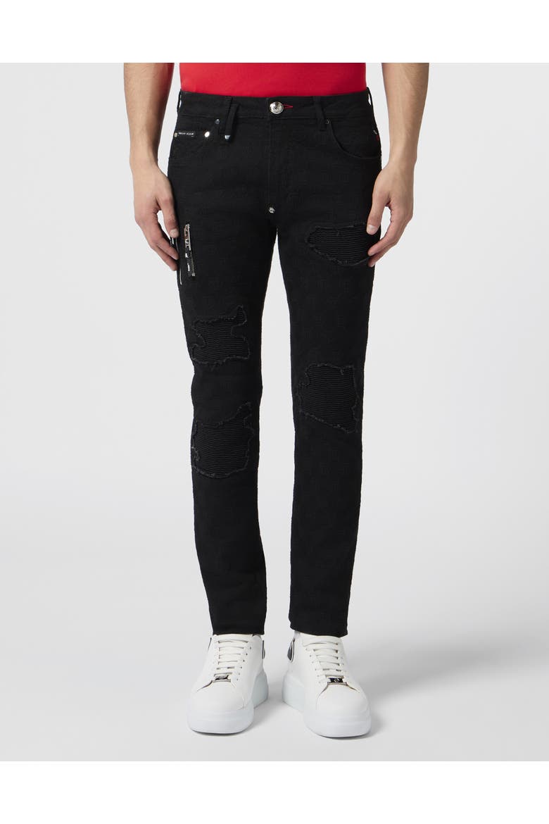 Rockstar Fit Jeans Embroidery Monogram Men, Main, color, SummerNight