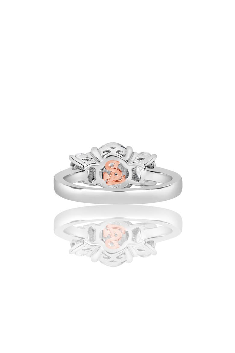 Sterling Silver Oval CZ 3-Stone Engagement Ring, Alternate, color, WHITE