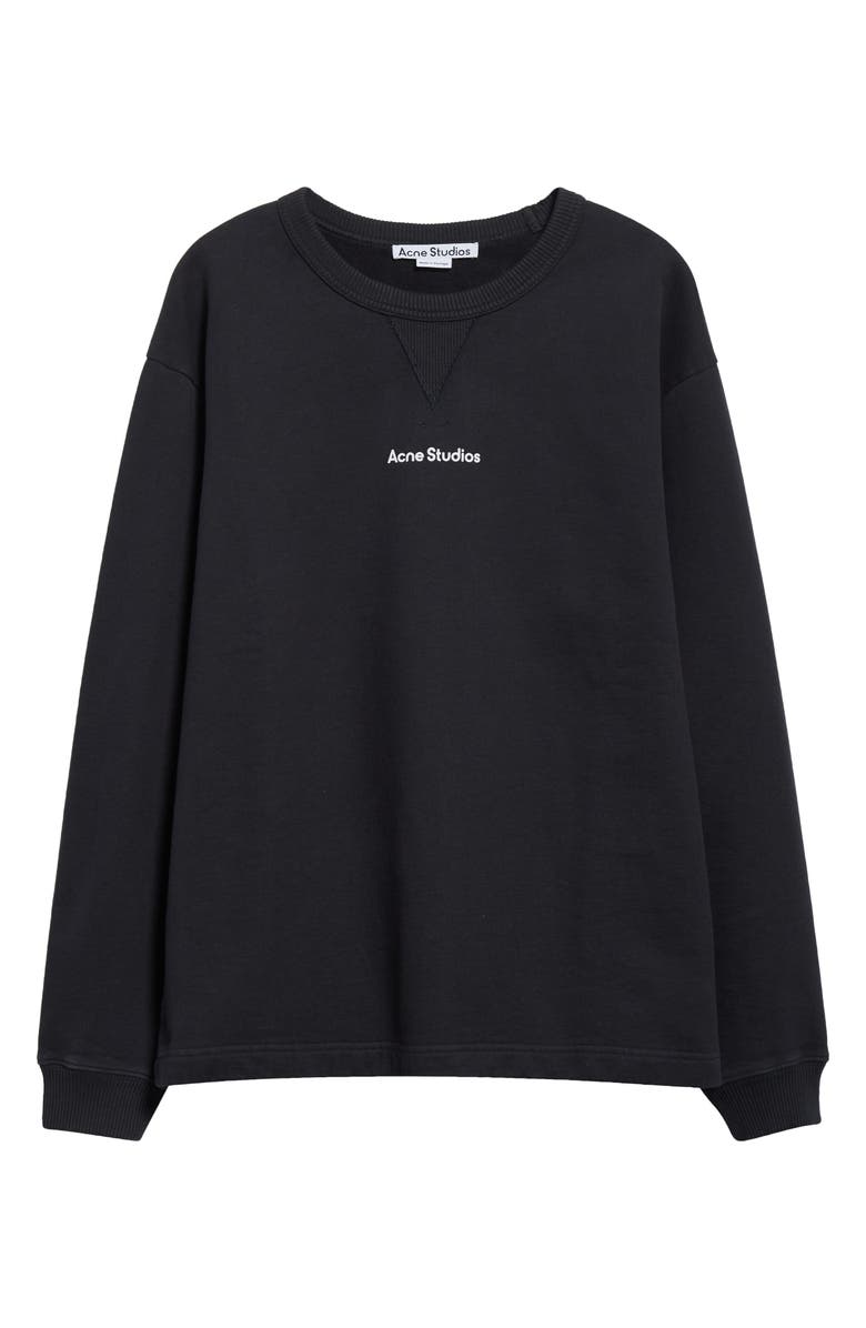 Acne Studios Logo Stamp Cotton Sweatshirt, Alternate, color,