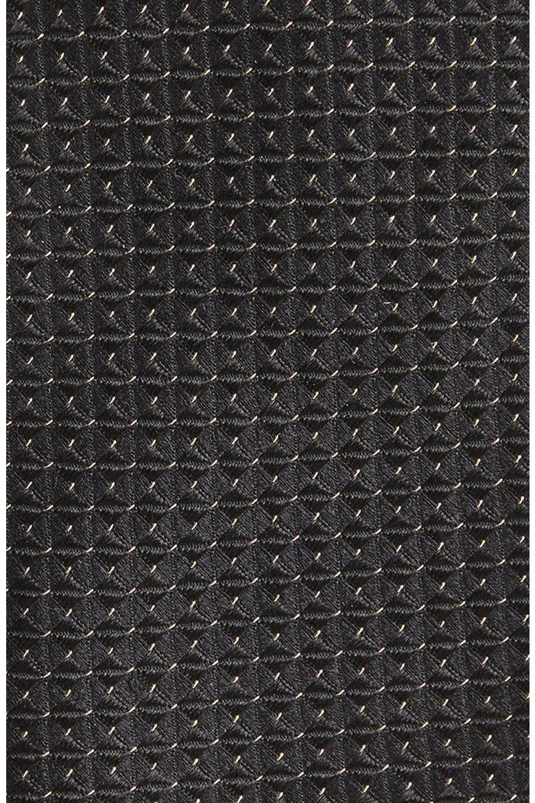 Neat Metallic Silk Jacquard Tie, Alternate, color, BLACK