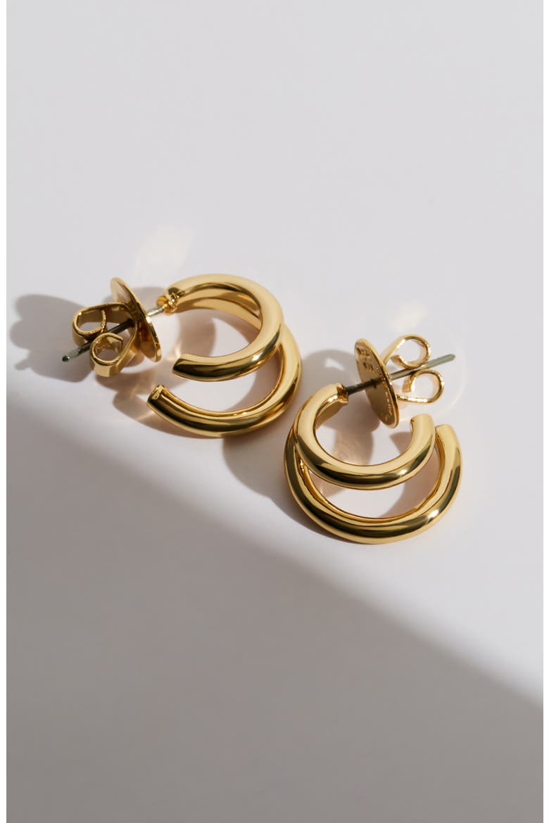 Scarlet Double Hoop Earrings, Alternate, color, GOLD