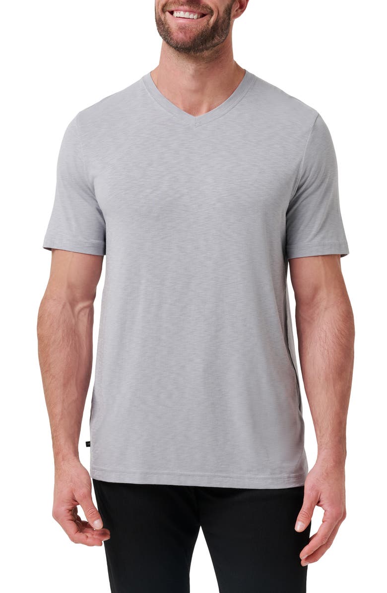 TravisMathew Cloud Trim Fit Slubbed T-Shirt, Main, color, Sleet