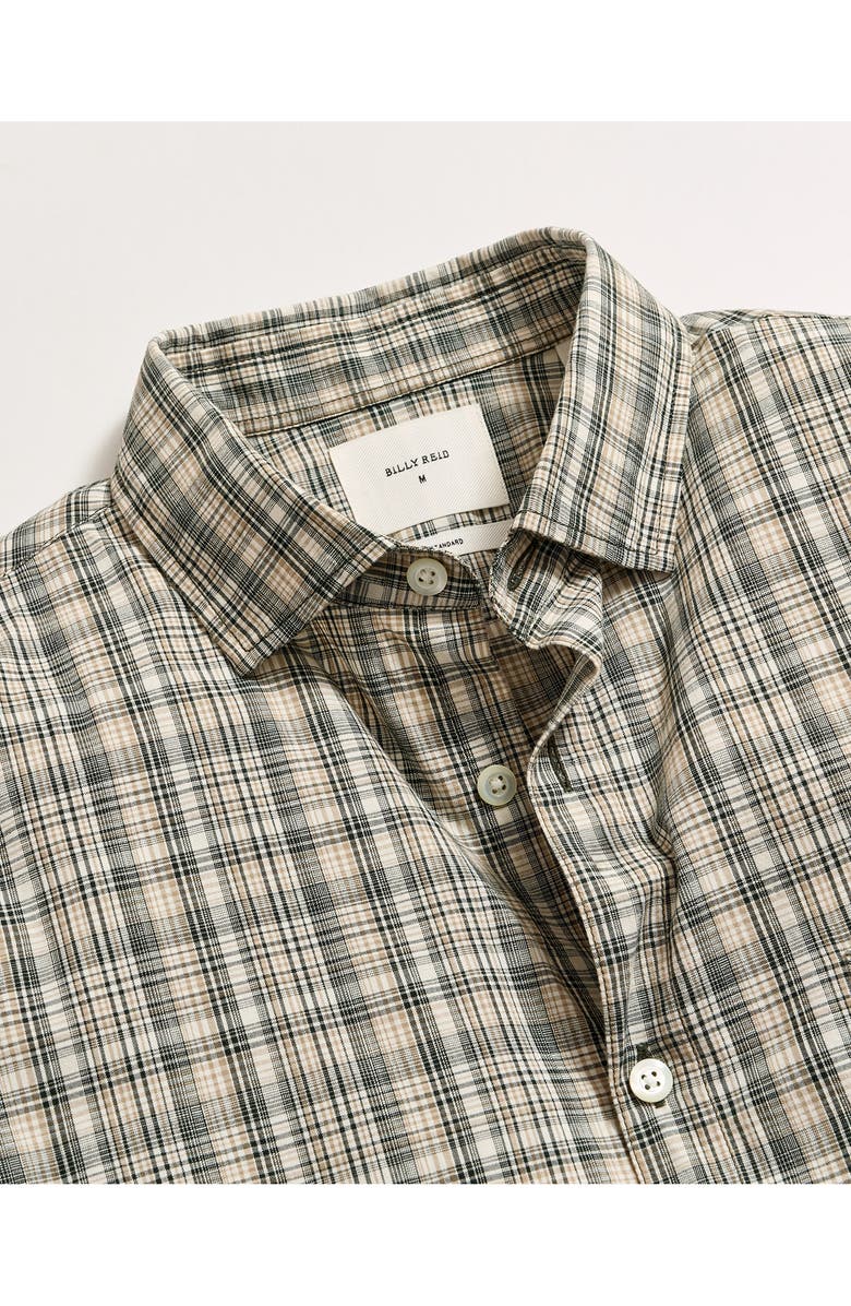Billy Reid John Standard Fit Plaid Cotton Madras Button-Up Shirt, Alternate, color, Scarab