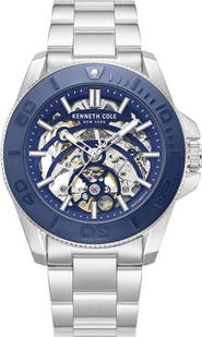 Kenneth Cole New York Skeleton Automatic Bracelet Watch, 43mm