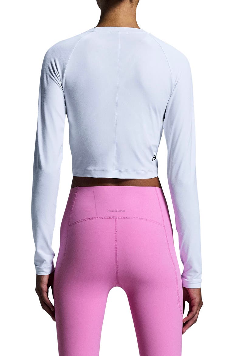 Studio Long Sleeve Crop Top, Alternate, color, WHITE