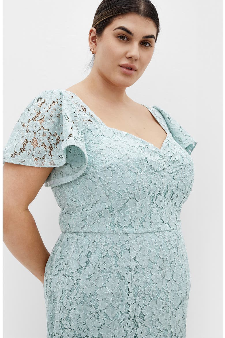 Maisie Flutter Sleeve Lace Dress, Alternate, color, ETHER