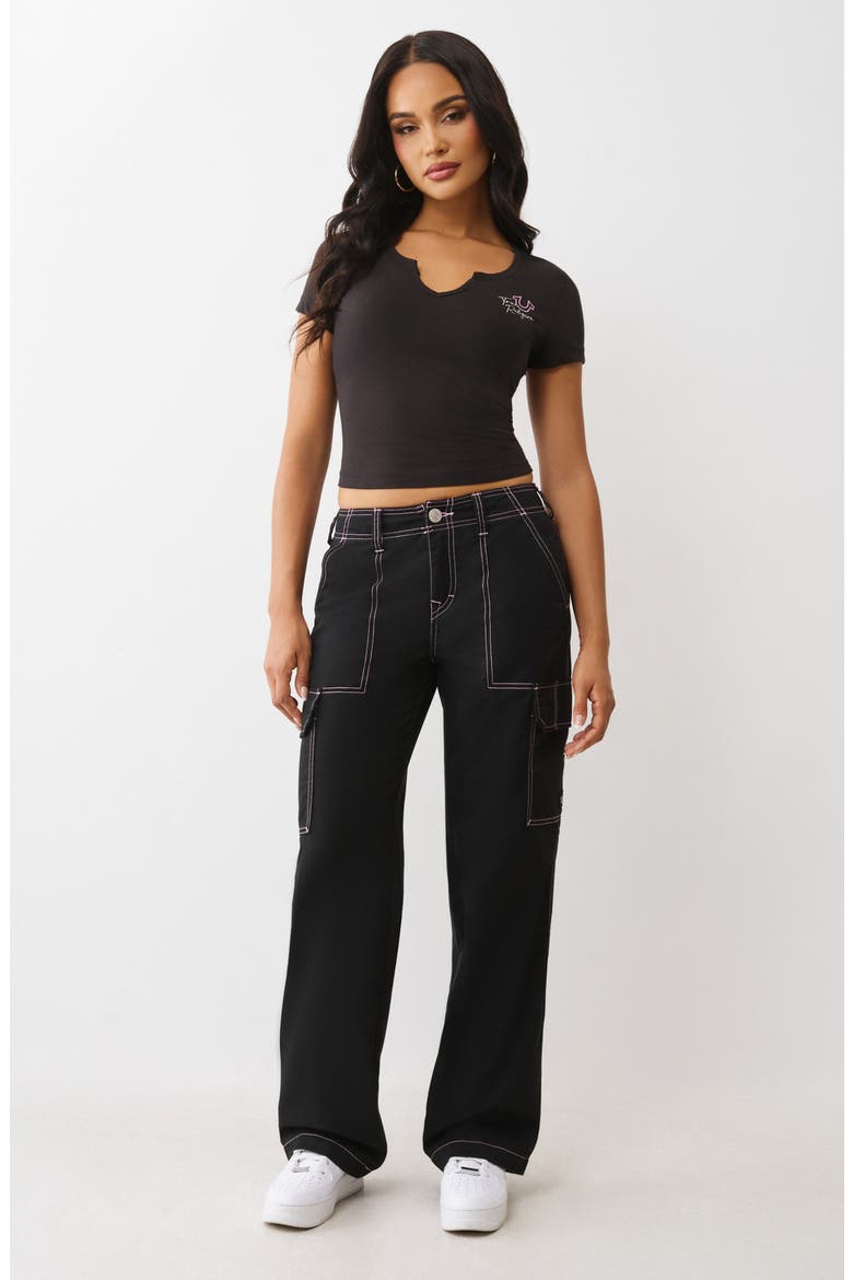 Cargo Pants, Alternate, color, JET BLACK/ MOONLITE MAUVE