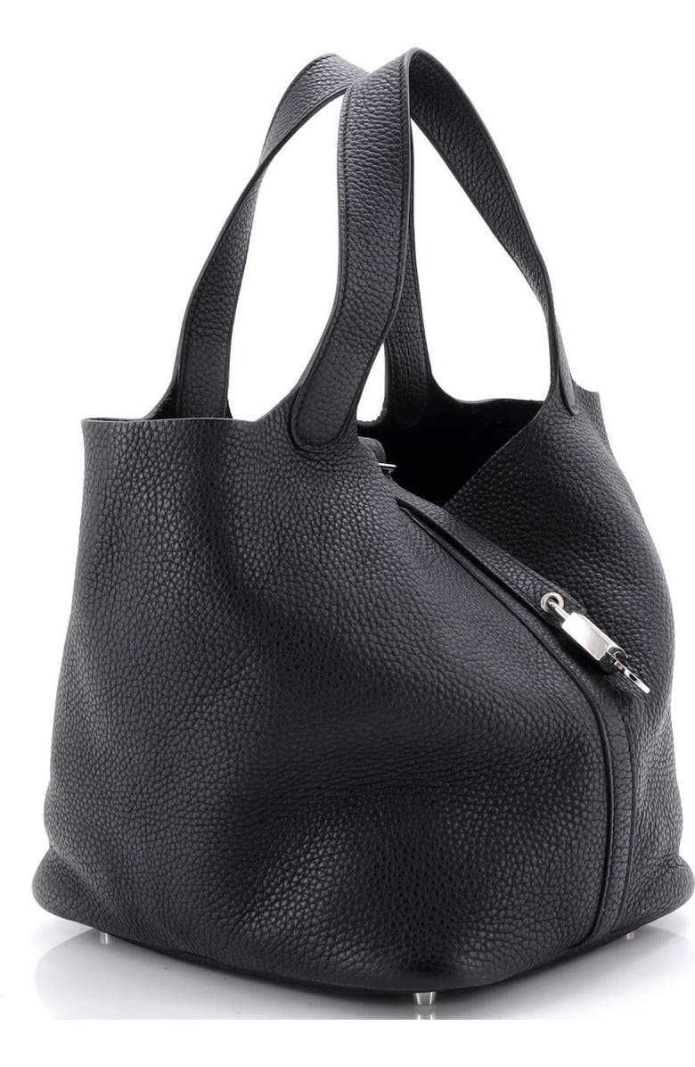 Pre-Owned Hermes Picotin Lock Bag Clemence MM, Alternate, color, Noir