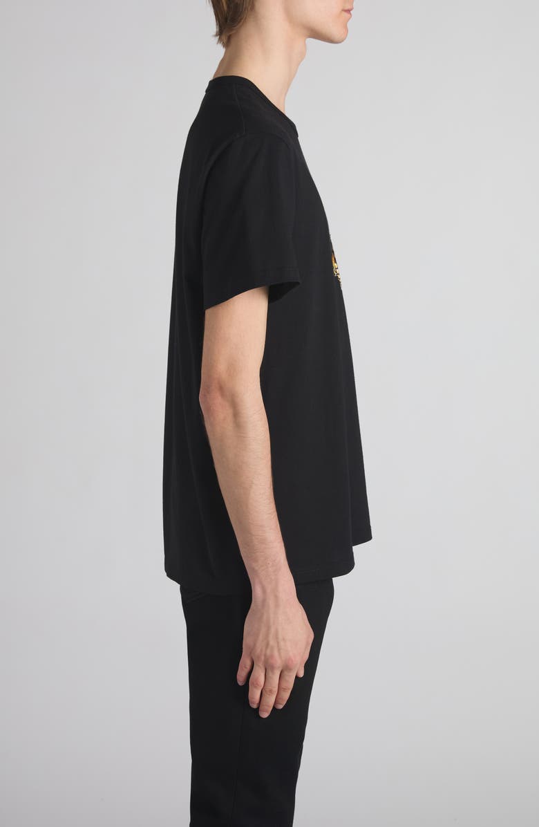 McQueen Logo Embroidered T-Shirt, Alternate, color, Black/ Yellow