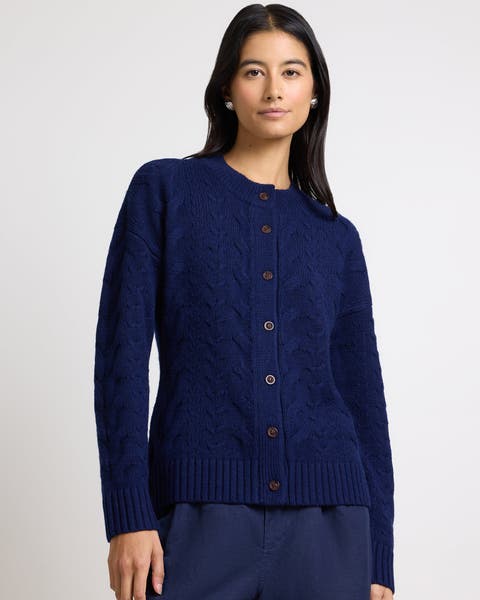 Fitted Cable Knit Cardigan