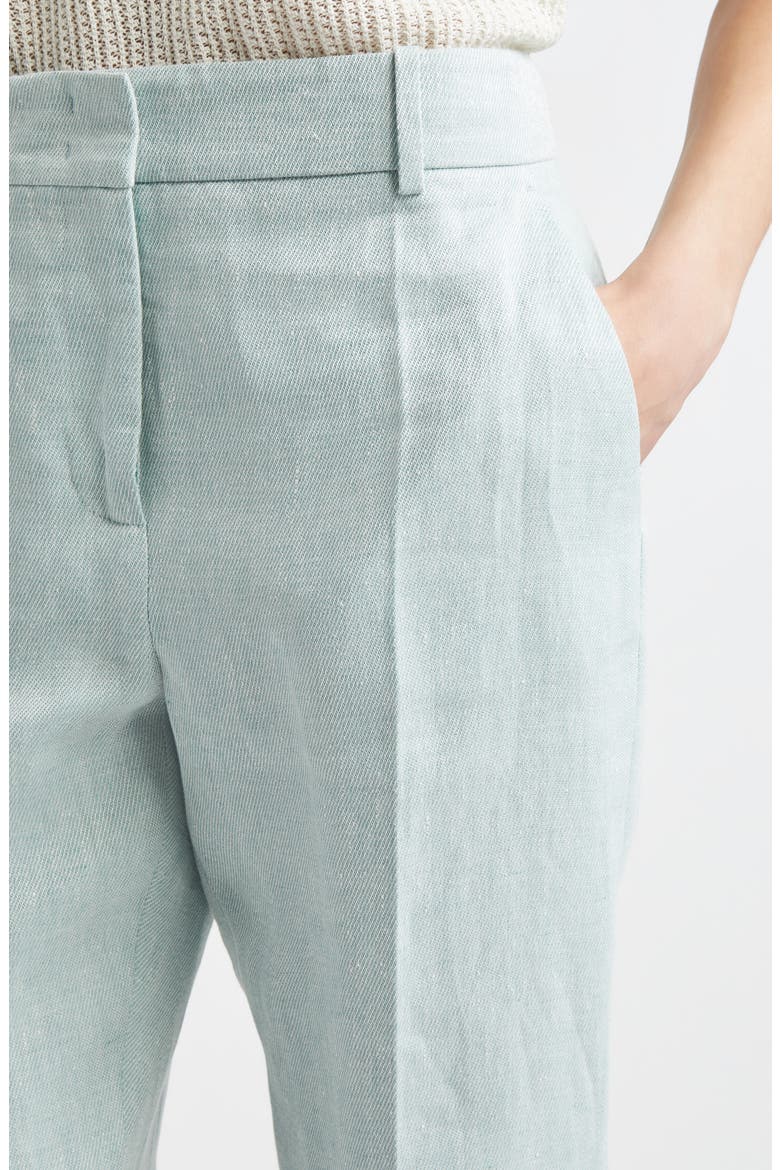Slim Fit Linen Trousers, Alternate, color, JADE