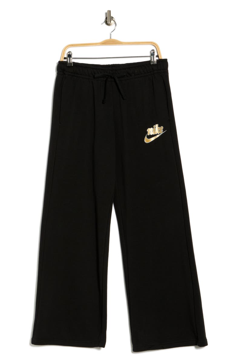 Nike Club Logo Fleece Pants, Alternate, color, Black/ Metallic Gold
