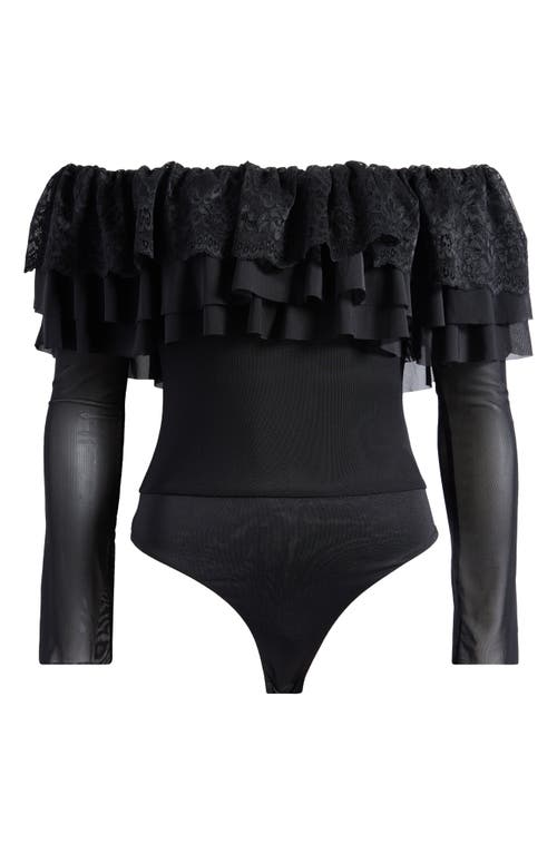 AFRM AFRM SAYLOR RUFFLE DETAIL OFF THE SHOULDER BODYSUIT