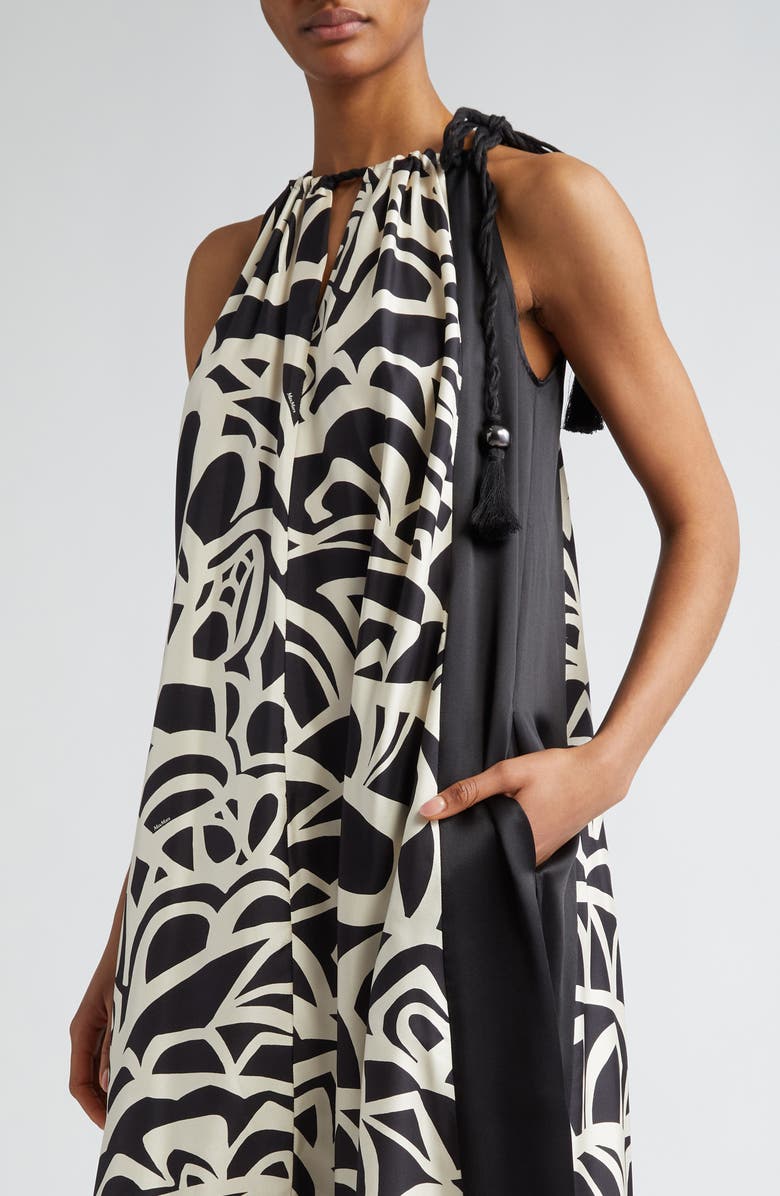 Max Mara Licenza Print Silk Twill Halter Dress, Alternate, color,