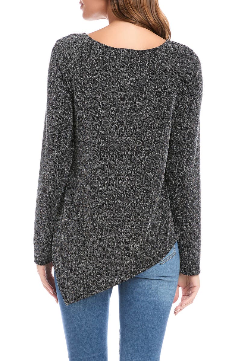 Karen Kane Metallic Sparkle Asymmetric Hem Top, Alternate, color, 