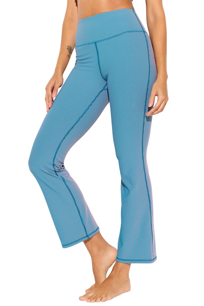 Auralight Ribbed Slim Flare Leggings, Alternate, color, BLUE LAGOON