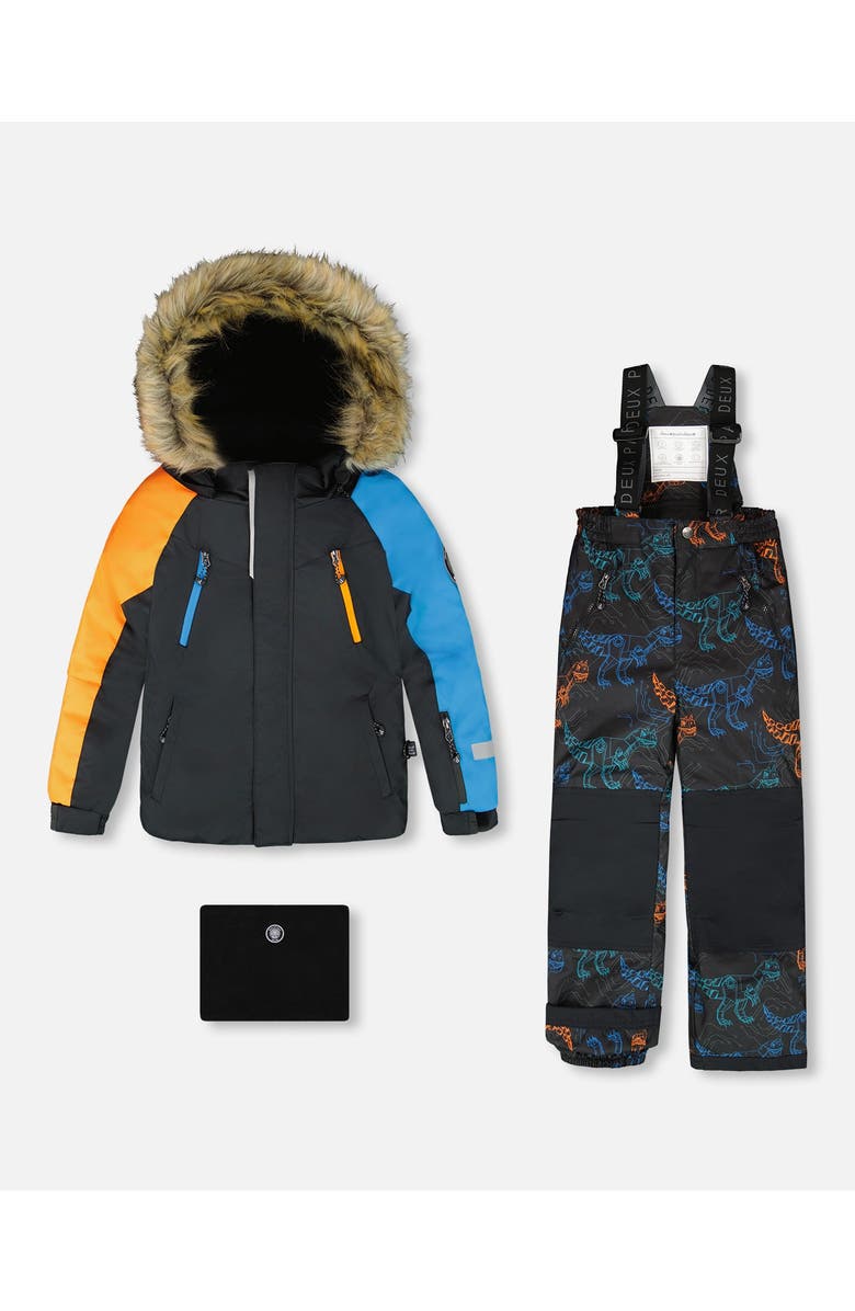 Deux par Deux Boy Two-Piece Play Snowsuit, Main, color, Robot Dinosaur Print