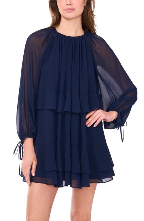 Parker The Ivonne Long Sleeve Minidress In Blue