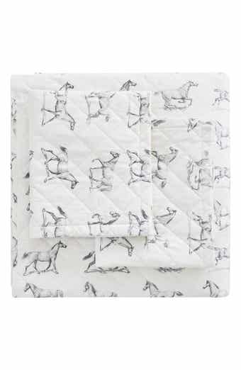 MELANGE HOME Horse Flannel Quilt & Sham Set
