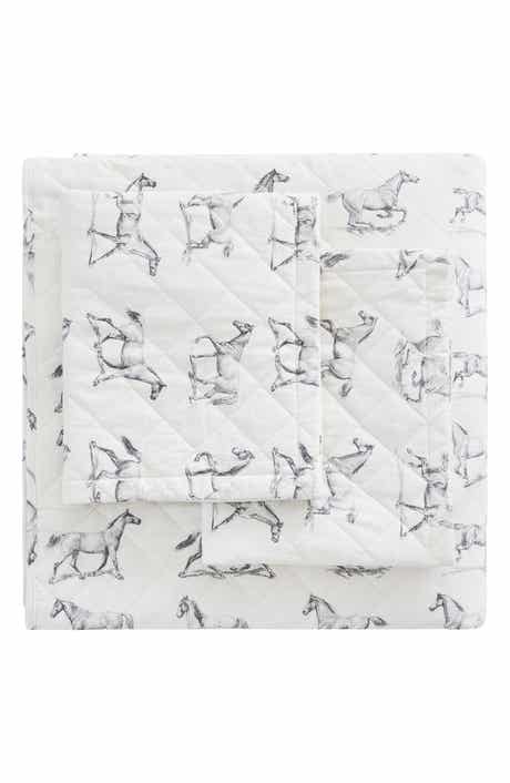 MELANGE HOME Horse Flannel Quilt & Sham Set