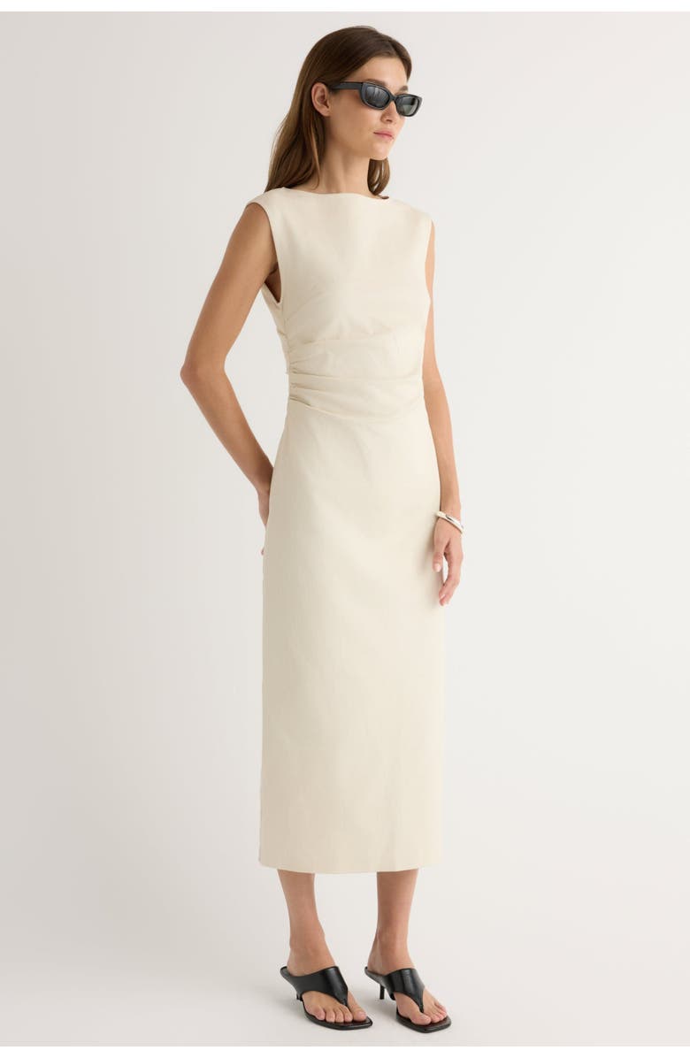 Modern Citizen Inari Cotton Twill Boat Neck Dress, Alternate, color,