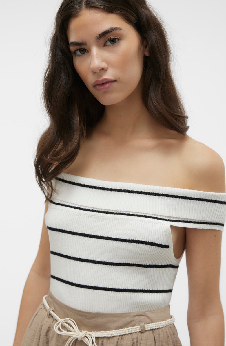VERO MODA Willow Off the Shoulder Rib Top, Alternate, color,