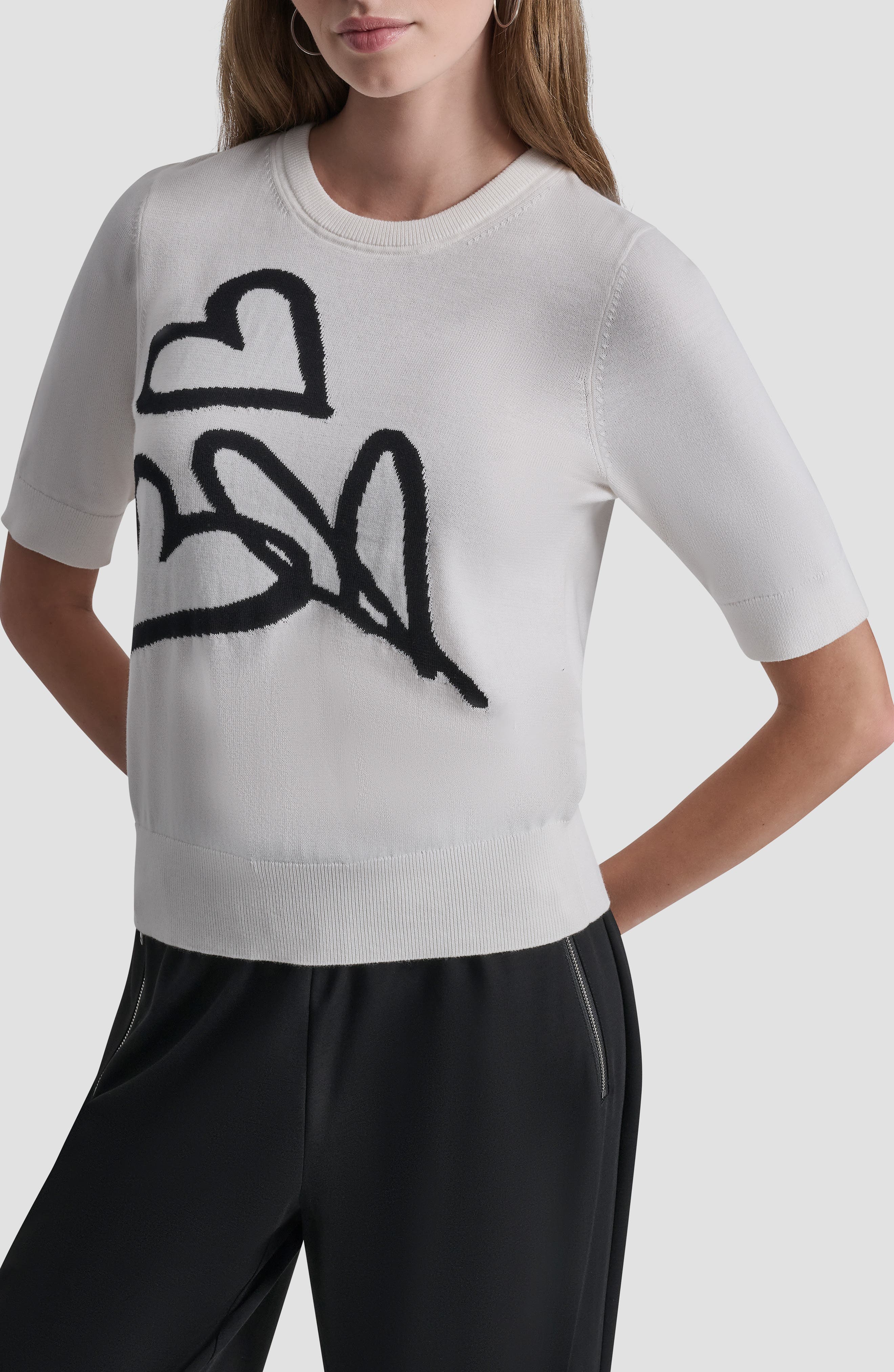 Graffiti Hearts Cotton Sweater - image 5