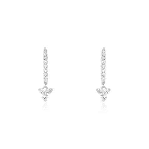 The Lovery Fine Jewelry Diamond Drop Dangle Huggie Hoop Earrings In Metallic