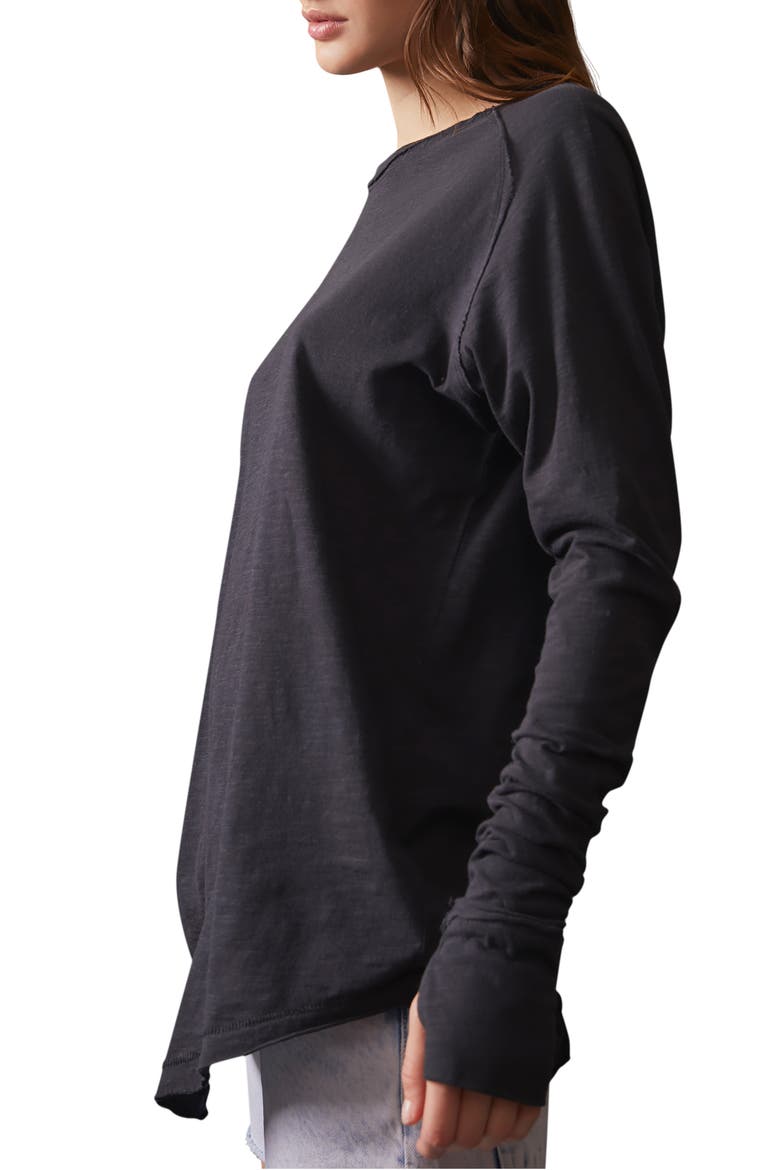 We the Free Arden Extra Long Cotton Top, Alternate, color, BLACK