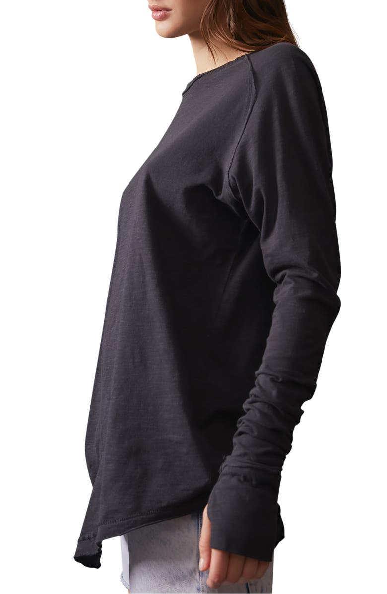 Free People We the Free Arden Extra Long Cotton Top, Alternate, color, Black