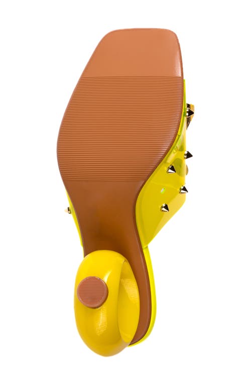 Ninety Union Vegas Sculptural Heel Sandals In Lime